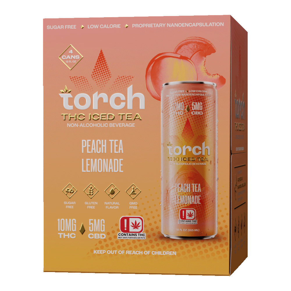 Peach Tea Lemonade THC Drink – 10mg THC + 5mg CBD