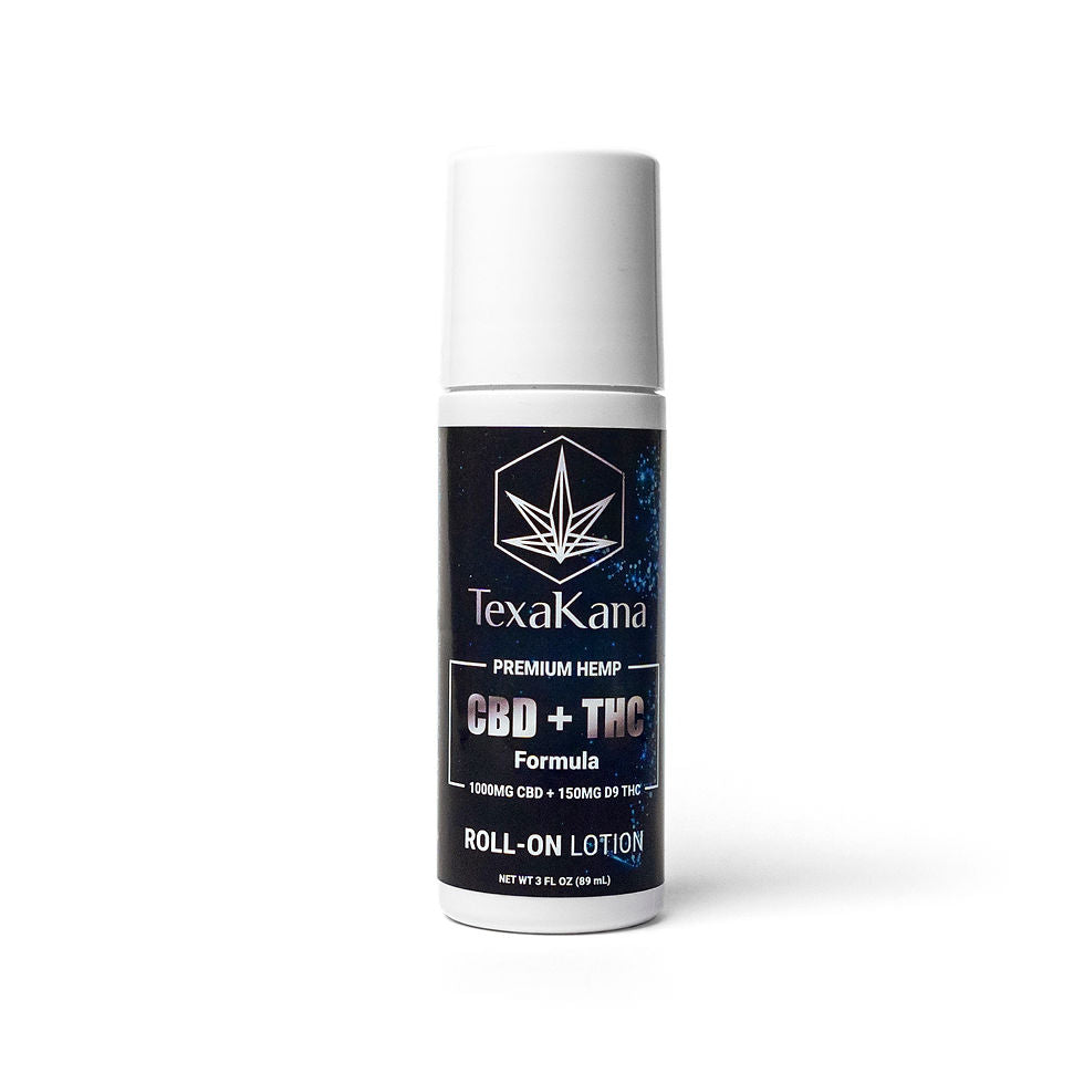 CBD + Delta 9 Roll-On Lotion - 1000mg CBD, 150mg Delta 9
