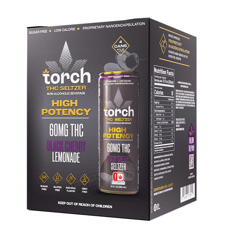 Black Cherry High Potency Seltzer THC Drink – 60mg THC