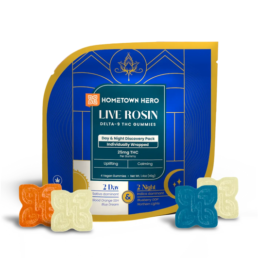 Day & Night Live Rosin Delta 9 Gummies Discovery Pack, 25mg, 4 Count product image