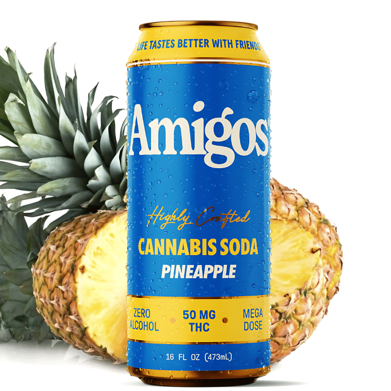 Amigos 50mg Pineapple THC Soda