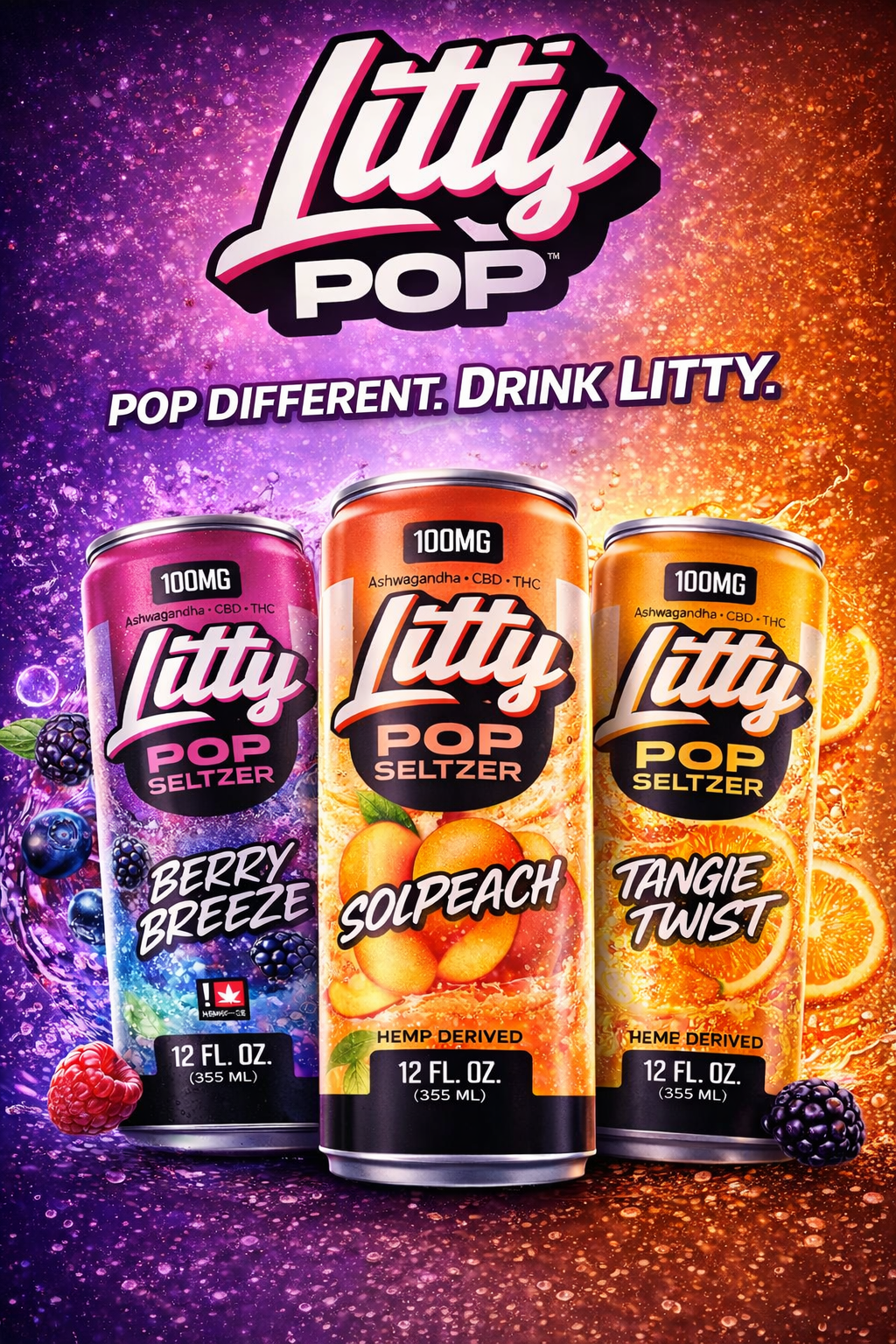 Litty Pop - THC Seltzer (100MG)