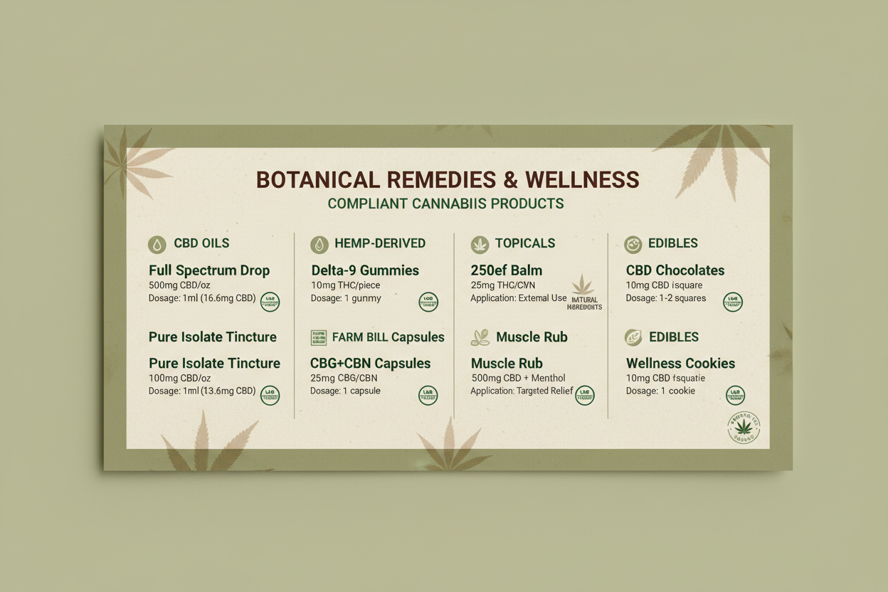 menu of compliant cannabis products