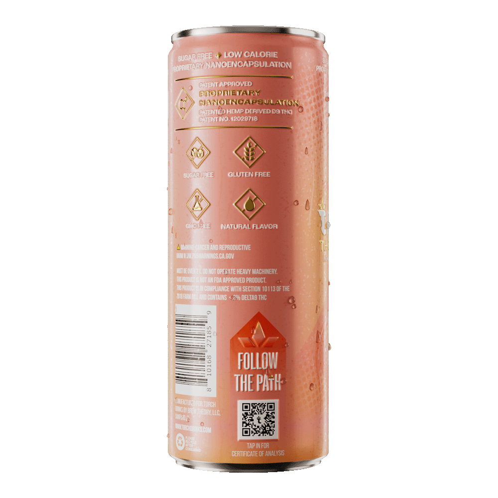 Peach Tea Lemonade THC Drink – 10mg THC + 5mg CBD