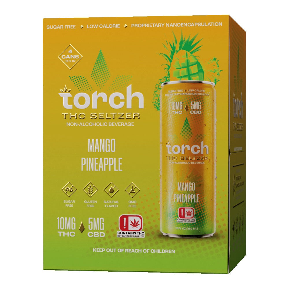 Mango Pineapple Seltzer THC Drink – 10mg THC + 5mg CBD